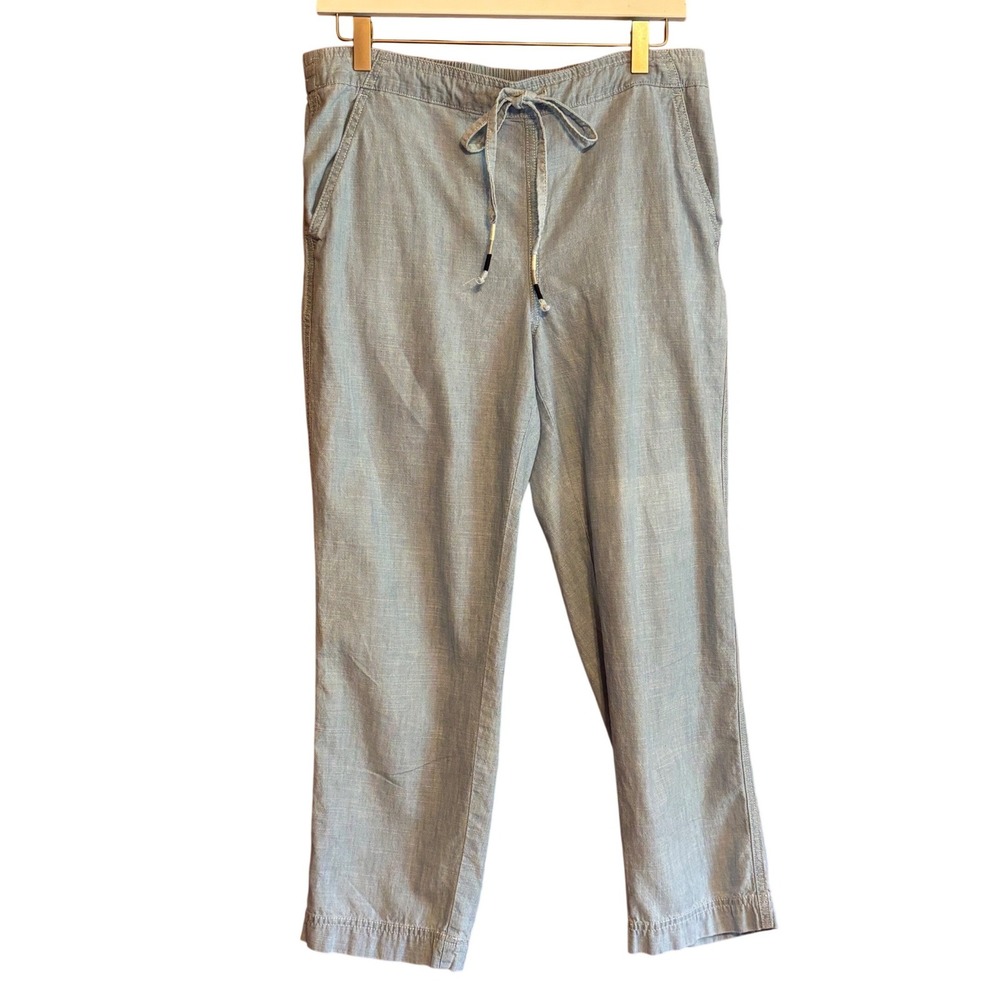 J.Crew Tie Waist Seaside Pants Size M Coastal Preppy Nautical Vacation Travel
